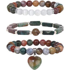 Healing Crystal Beaded Bracelets for Women,Natural Amethyst Gemstones